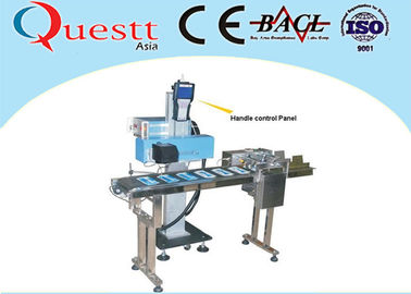 Flying Fiber Laser Marking Machine With Conveyor For Production Line Expiry Date Coding Cable Printing